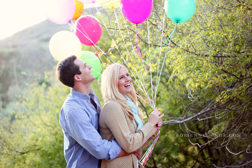 balloon engagement photos