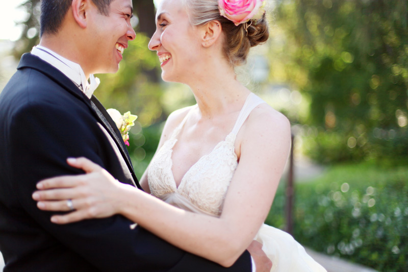 A quick hairstyle change {complete with the perfect pink rose} before the 